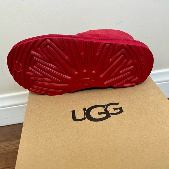 NEW w/Box UGG Kids Unisex nuemel ii Chukka Boot Samba Red Leather Suede Size 3 - Picture 11 of 16